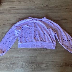 PLAYBOY CROPPED LONG SLEEVE PINK HOODIE SIZE M WOMEN’S